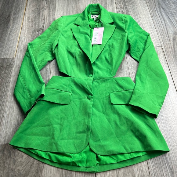 NWT Future Collective with Alani Noelle Cut Out Blazer Green - Picture 2 of 10